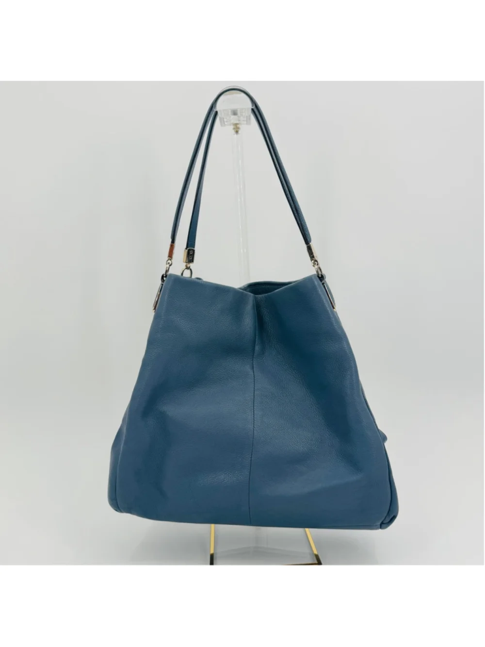 Coach 26224 Madison Pebbled Leather Hobo Bag Blue